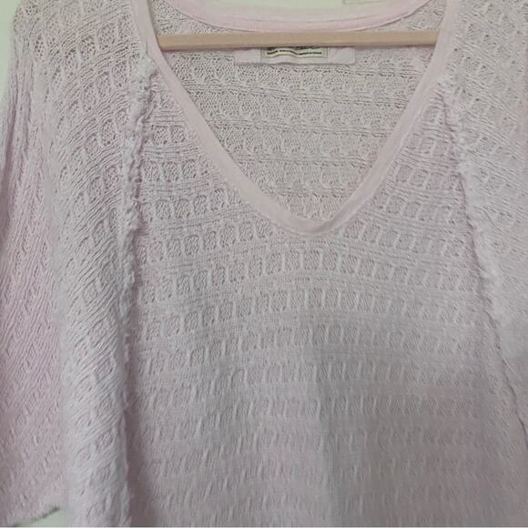 FREE PEOPLE • Thien's Hacci Light Pink Long Sleeve Sweater Top - Picture 2 of 6